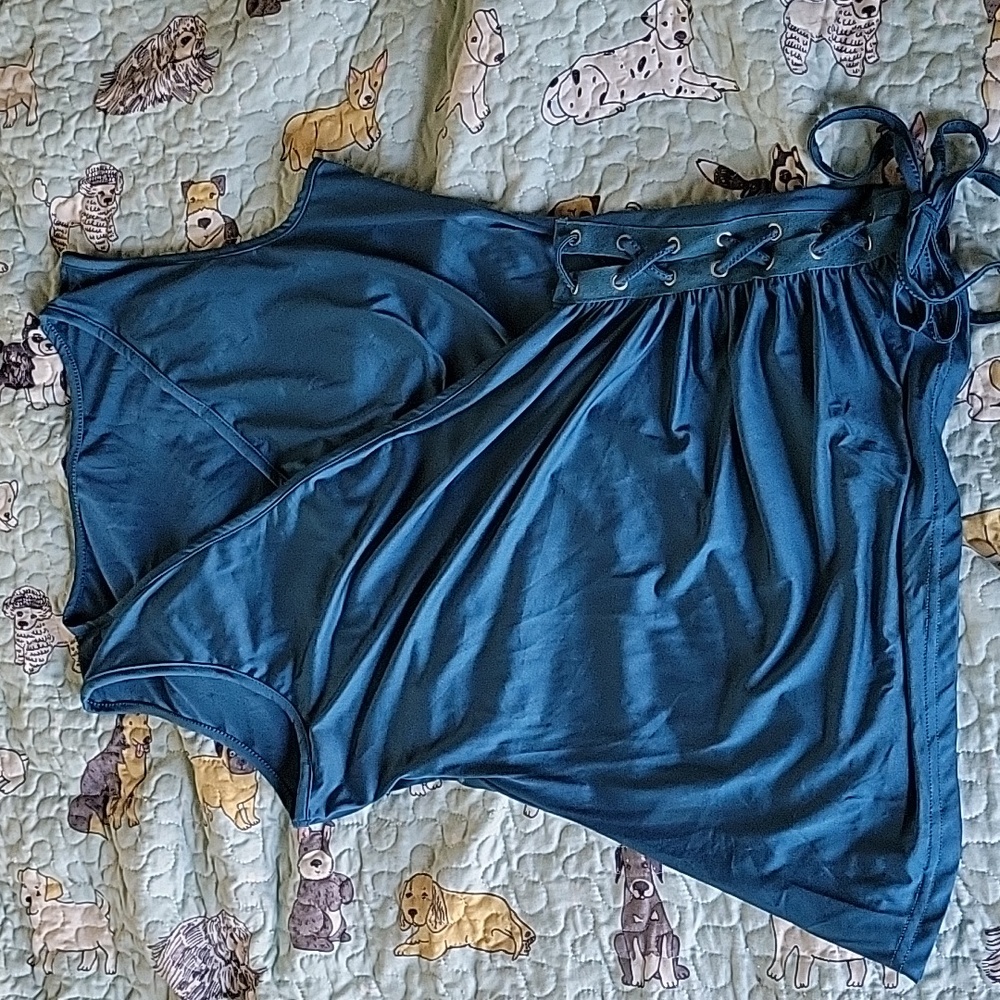 Teal, Size Large, Surplus V-Neck Top
